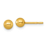 Sterling Silver Gold-tone Polished 4.75mm Ball Post Earrings