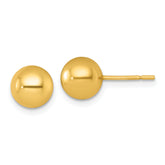 Sterling Silver Gold-tone Polished 7.75mm Ball Post Earrings