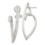 Sterling Silver Polished CZ Fancy Swirl In and Out Omega Back Post Earrings