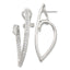 Cubic Zirconia Out Omega Back Stud Earrings in Sterling Silver, 13.45mm - Sophia Jewelers