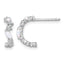 Sterling Silver Rhodium-plated Polished CZ and Lab Created Opal Post C-Hoop Earrings
