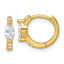 Sterling Silver Gold-tone Polished Round and Marquise CZ Round Hinged Hoop Earrings