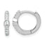 Sterling Silver Rhodium-plated Polished Round and Pear Shaped CZ Round Hinged Hoop Earrings