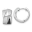 Sterling Silver Rhodium-plated Polished Black and White CZ Round Hinged Hoop Earrings