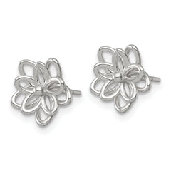 Sterling Silver Polished Flower Post Earrings