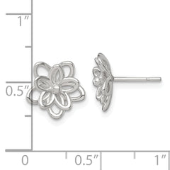 Sterling Silver Polished Flower Post Earrings