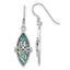 Sterling Silver Rhodium-plated Polished Abalone Cross Dangle Shepherd Hook Earrings