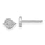 Sterling Silver Rhodium-plated Brushed Little Bird Post Earrings