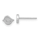Sterling Silver Rhodium-plated Brushed Little Bird Post Earrings
