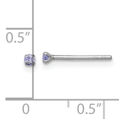Sterling Silver Madi K Rhodium-plated 2.00mm Purple CZ Childrens Stud Post Earrings