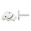Sterling Silver Polished Black Enameled Elephant Childrens Post Earrings