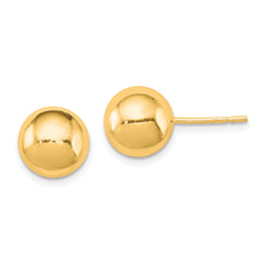 Sterling Silver Gold-tone Polished 9mm Ball Earrings