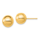 Sterling Silver Gold-tone Polished 10mm Ball Earrings