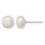 Sterling Silver 7.5-8 White Freshwater Cultured Pearl Stud Earrings