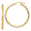 Sterling Silver Flash Gold-plated 2.5mm Polished/Satin D/C Hoop Earrings