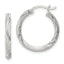 Sterling Silver 2.5mm Polished/Satin D/C Hoop Earrings