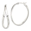 Twisted Oval Hoop Earrings in Sterling Silver, 31x40mm - Sophia Jewelers