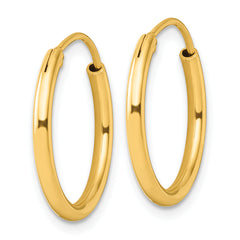 Sterling Silver Flash Gold-plated 2mm Hoop Earrings