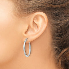 Sterling Silver 2.5mm Round Hoop Earrings