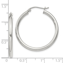 Sterling Silver 2.5mm Round Hoop Earrings