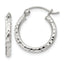 Sterling Silver 2mm Diamond Cut Hoop Earrings
