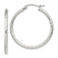 Sterling Silver 2mm Diamond Cut Hoop Earrings