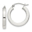 Sterling Silver 3x20mm Square Tube Hoop Earrings