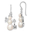 Freshwater Pearl Snowman Dangle Earrings in Sterling Silver - Sophia Jewelers