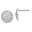 Sterling Silver Rhodium-plated Polished & Twisted CZ Circle Post Earrings