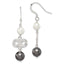 White Glass Pearl Infinity Dangle Earrings in Sterling Silver, 8mm - Sophia Jewelers