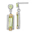 Light Green Cubic Zirconia Hearts Stud Dangle Earrings in Sterling Silver, 12x4mm - Sophia Jewelers