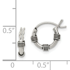 Sterling Silver Antiqued Hoop Earrings