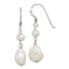 Sterling Silver Polished White 5.5-11mm Baroque & Semi-Round Freshwater Cultured Pearl Dangle Earrings - Sophia Jewelers