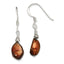 Sterling Silver Polished Brown Freshwater Cultured Pearl Dangle Earrings - Sophia Jewelers
