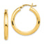 Sterling Silver Gold-Flashed 3x25mm Grooved Hoop Earrings - Sophia Jewelers