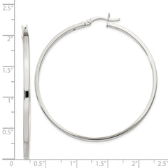 Sterling Silver 2.5x50mm Polished Hoop Earrings