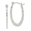 Sterling Silver Polished & Hammered Oval Hoop Earrings