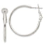 Omega Back Round Hoop Earrings in Sterling Silver, 2x30mm - Sophia Jewelers