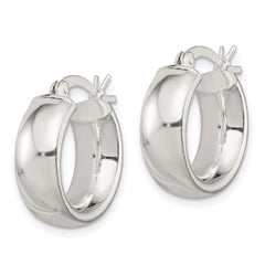Sterling Silver Polished 6mm Round Hoop Earrings