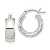 Sterling Silver Polished 6mm Round Hoop Earrings
