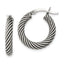 Sterling Silver Antiqued 3.25x20mm Twisted Hoop Earrings - Sophia Jewelers