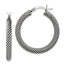 Twisted Hoop Earrings in Sterling Silver, 3.2x30mm Antiqued - Sophia Jewelers