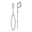 Non-Pierced Elongated Oval Dangle Earrings in Sterling Silver - Sophia Jewelers