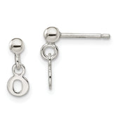 Sterling Silver Polished O Dangle Post Earrings