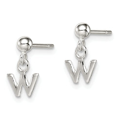 Sterling Silver Polished W Dangle Post Earrings