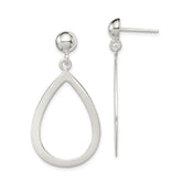 Sterling Silver Polished Teardrop Post Dangle Earrings
