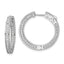 Stone Round Cubic Zirconia Out Hoop Earrings in Sterling Silver, 23mm Hinged - Sophia Jewelers