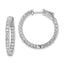 Larger 50-Stone Round Cubic Zirconia Out Hoop Earrings in Sterling Silver, 26mm - Sophia Jewelers