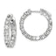 24-Stone Round Cubic Zirconia Out Hoop Earrings in Sterling Silver, 22mm Hinged - Sophia Jewelers