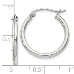 Sterling Silver 2mm Round Hoop Earrings